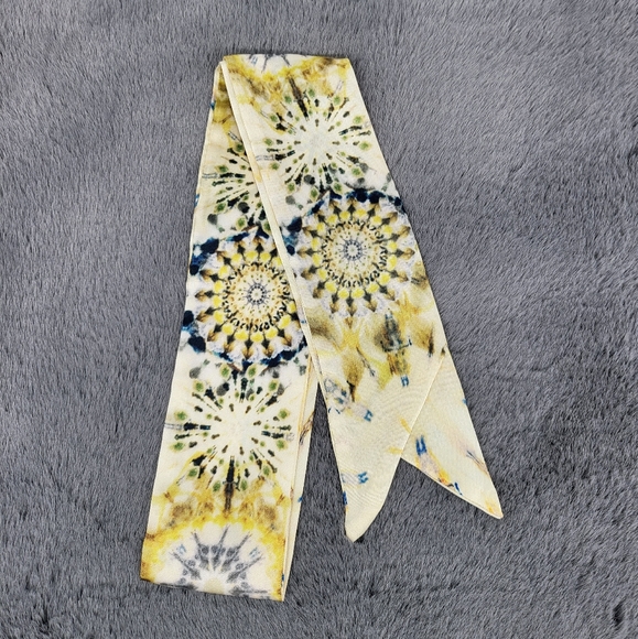 New Kaleidoscope Silk Skinny Scarf Twilly - Picture 5 of 5